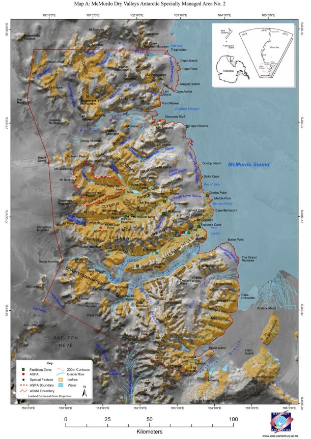 Map of the Dry Valleys