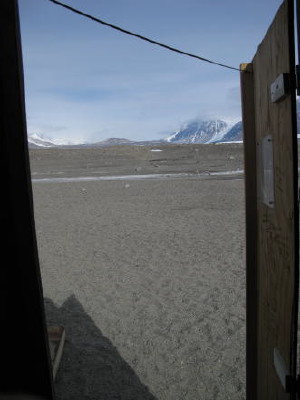 The view from inside the outhouse at F6! With no neighbors, some people have been know to use it with the door open in order to best admire the view.